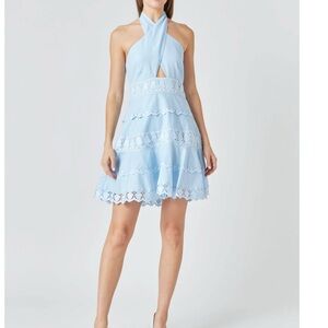 Endless Rose Light Blue Backless Dress
